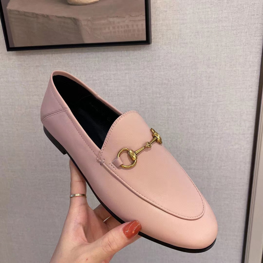 Luxury Gucci gg loafer light pink calfskin