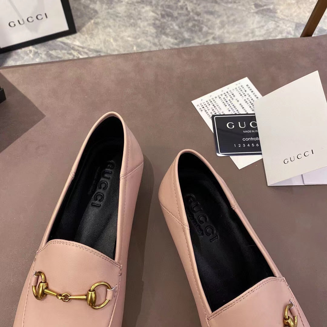 Luxury Gucci gg loafer light pink calfskin
