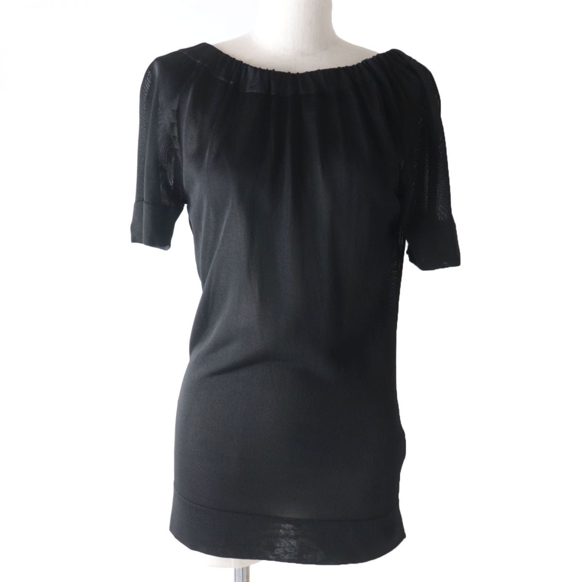 Luxury Gucci Trending 2025 Ribbon Boat Neck Top XS Black