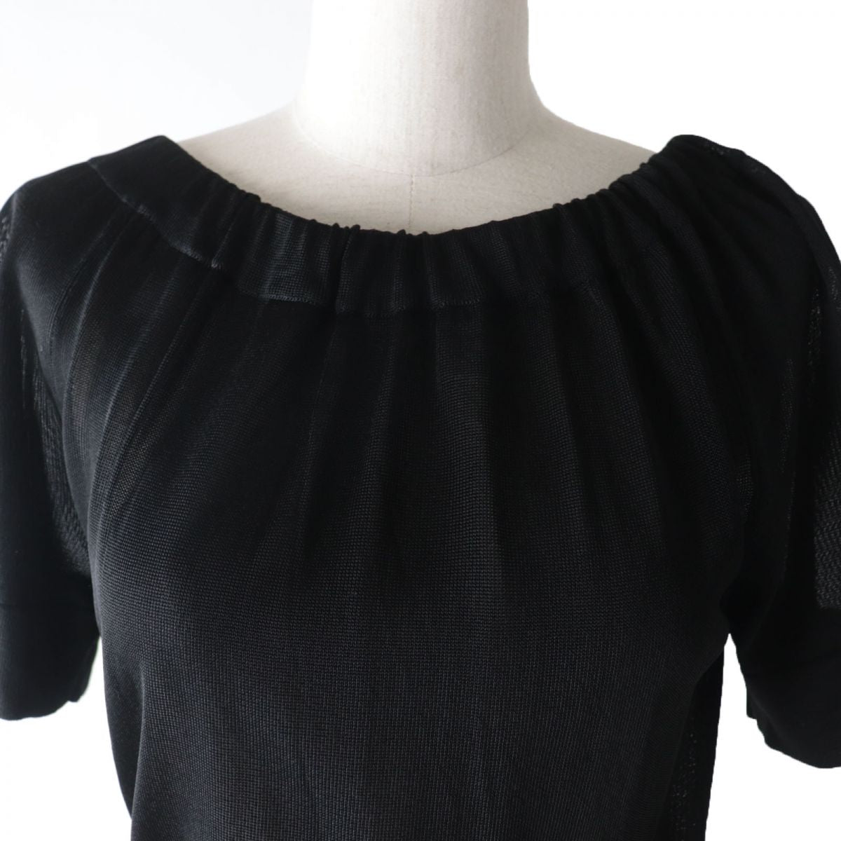 Luxury Gucci Trending 2025 Ribbon Boat Neck Top XS Black
