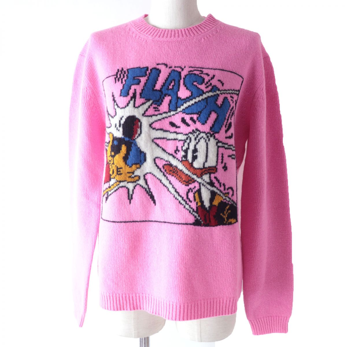 Luxury Gucci Trending 2025 x DISNEY Donald Duck Knit Sweater Pink S