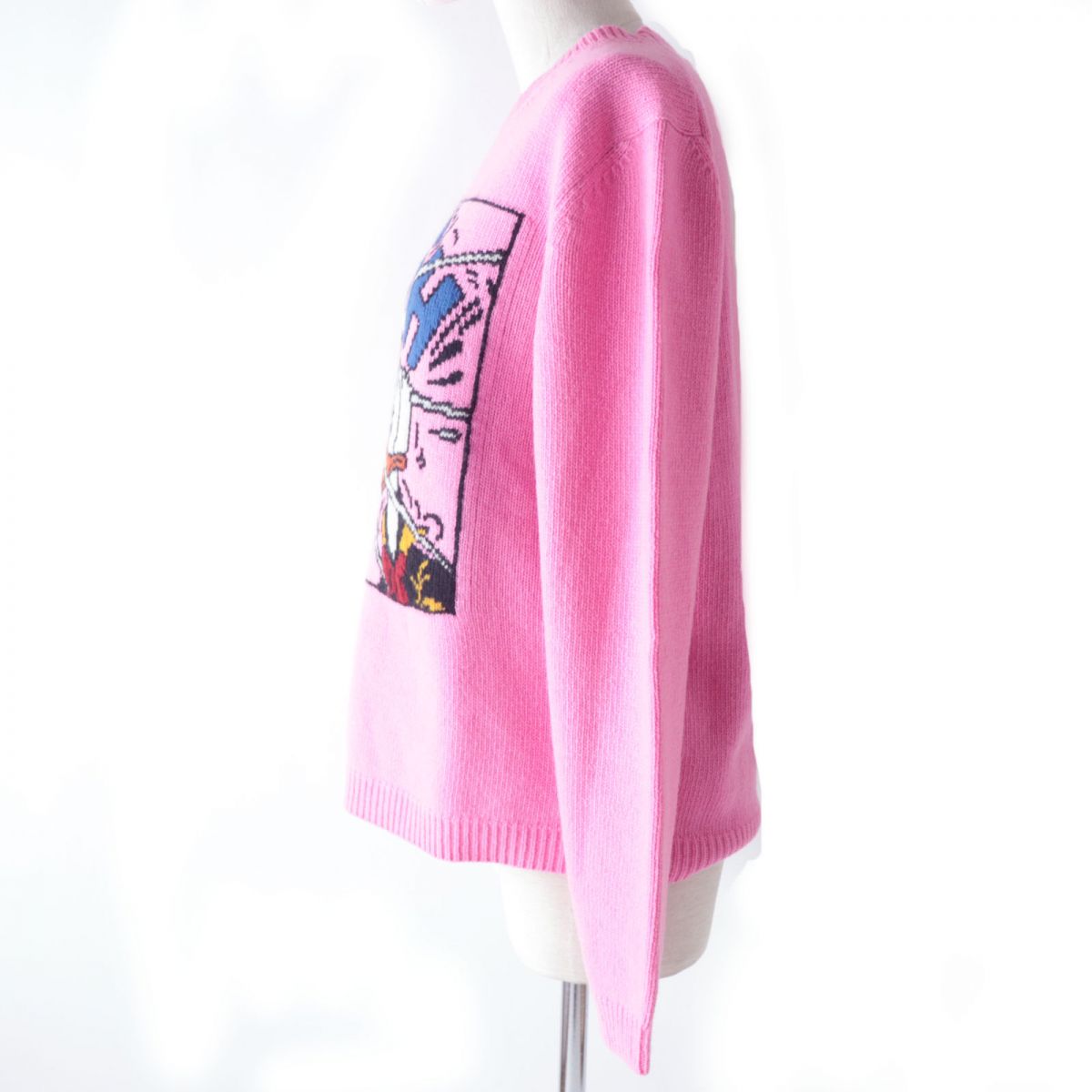 Luxury Gucci Trending 2025 x DISNEY Donald Duck Knit Sweater Pink S