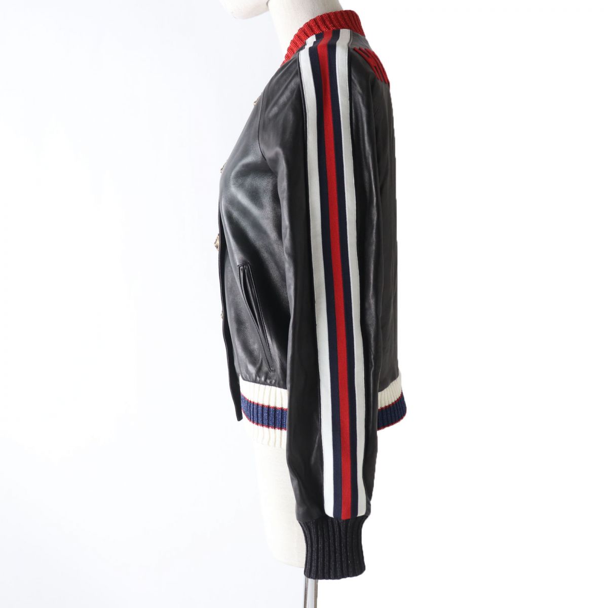 Luxury Gucci Trending 2025 Cat Head Hollywood Lamb Leather Jacket, Black, Size 38