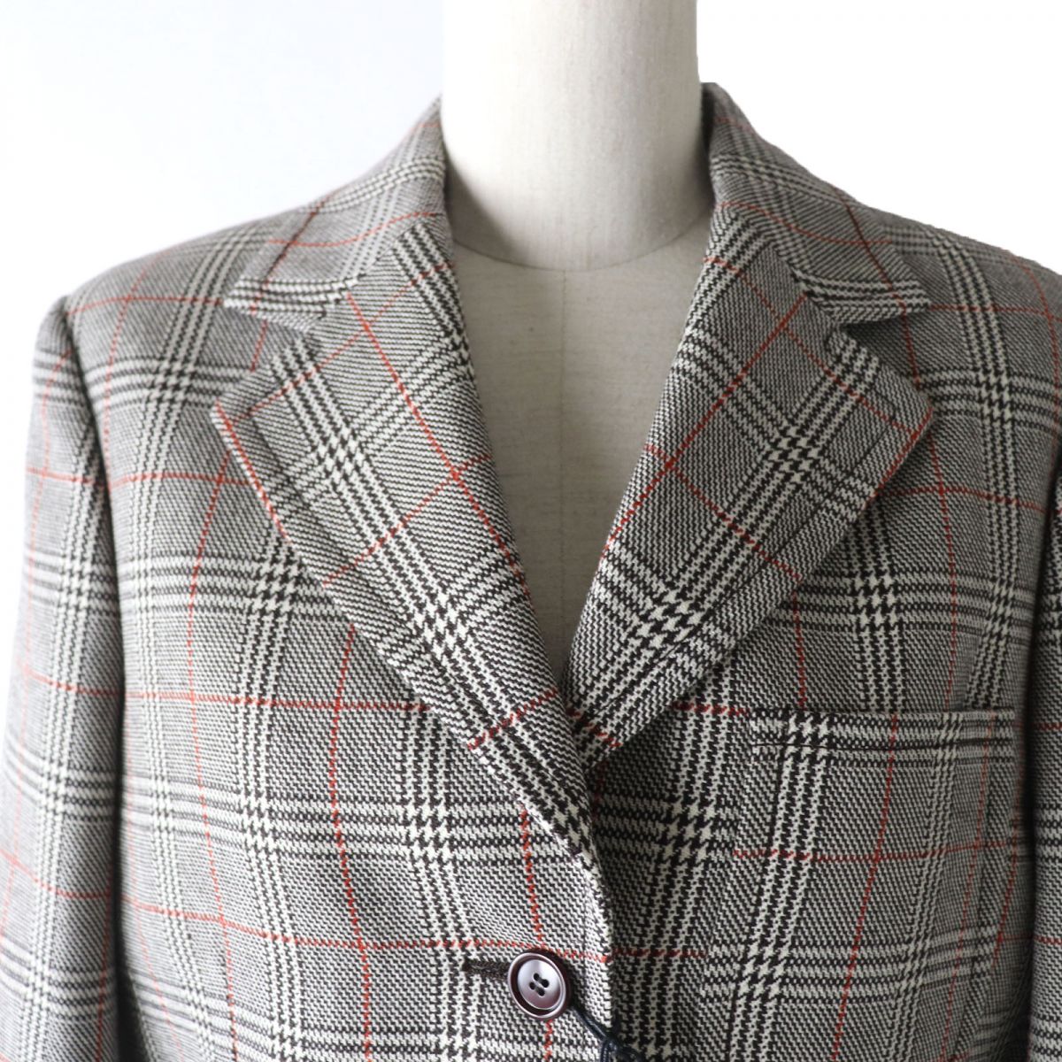 Luxury Gucci Trending 2025 Wool Glen Check Single Jacket Gray