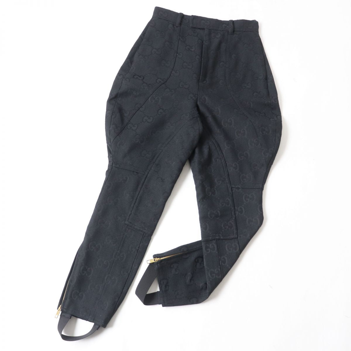 Luxury Gucci Trending 2025 GG Monogram Zip Pants Black 36