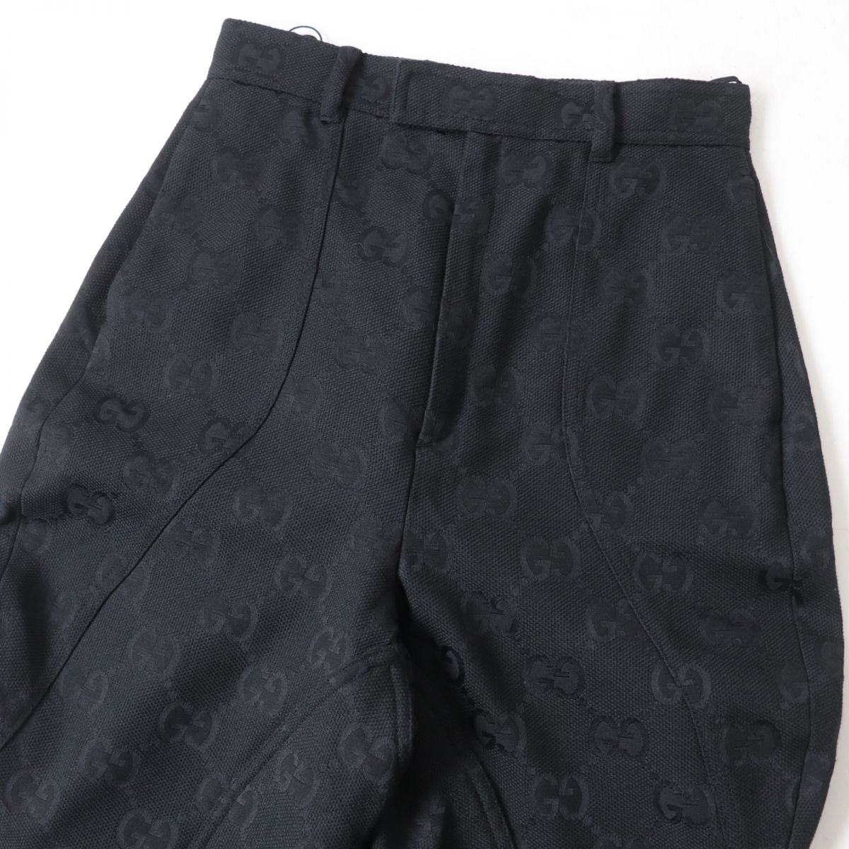 Luxury Gucci Trending 2025 GG Monogram Zip Pants Black 36