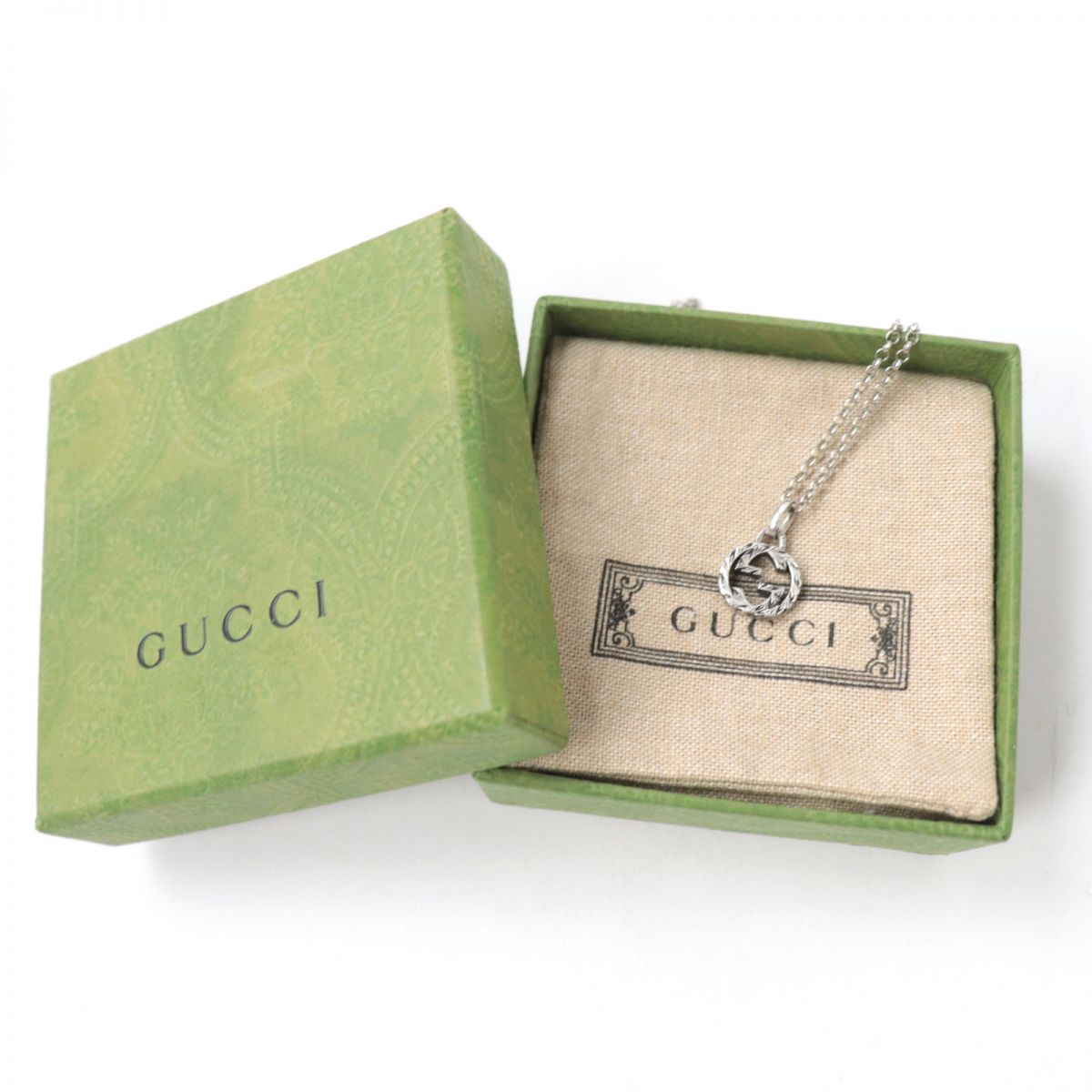Luxury Gucci Trending 2025 Interlocking G Arabesque Silver Necklace