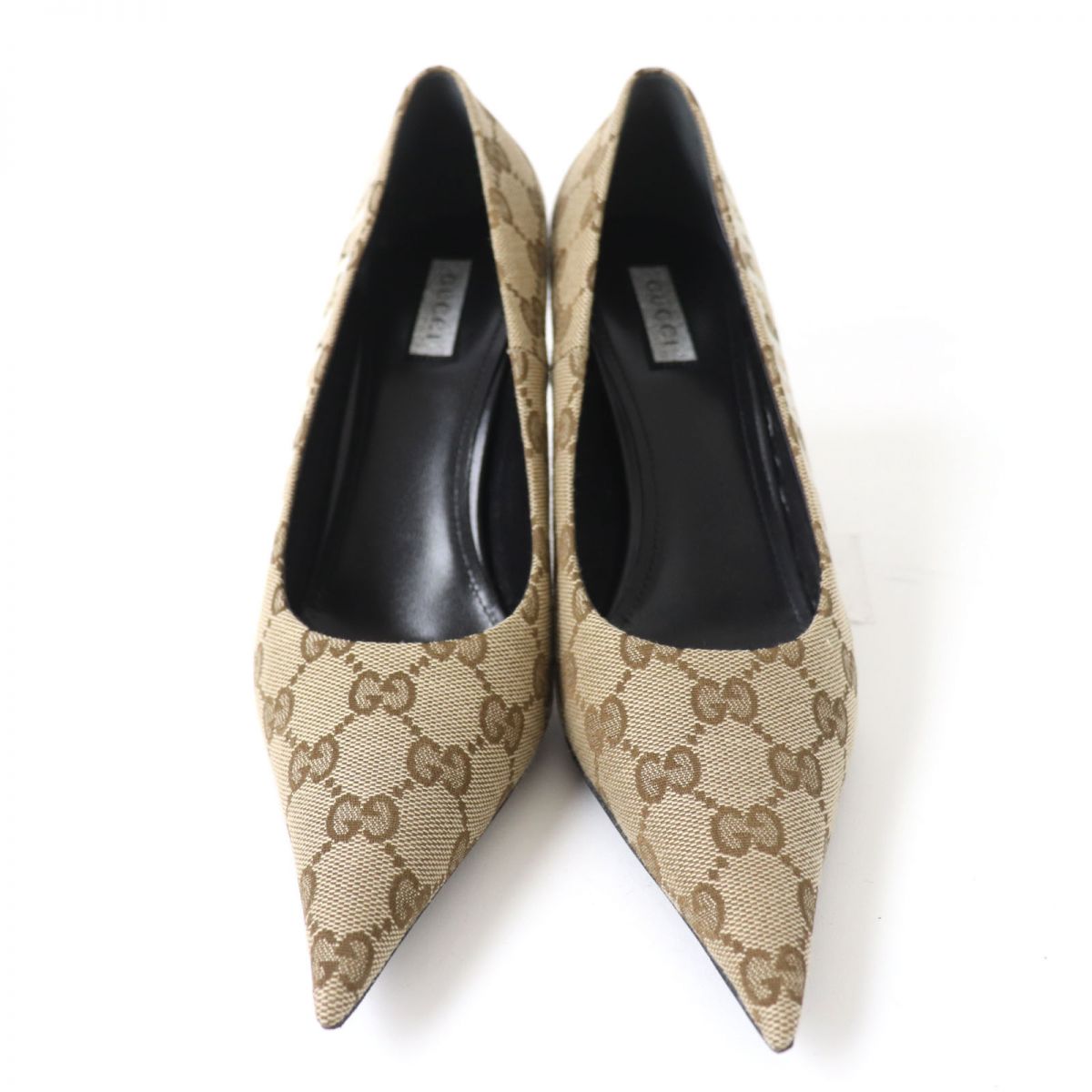 Luxury Gucci Trending 2025 GG Canvas Logo Pumps 36.5