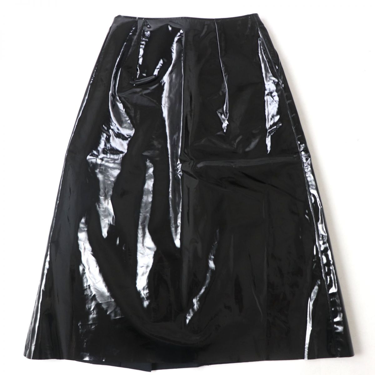 Luxury Gucci Trending 2025 Belted Plastic Effect Skirt Black