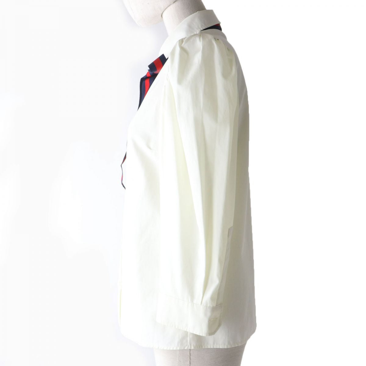 Luxury Gucci Trending 2025 453346 Ribbon Tie Shirt Ivory 38