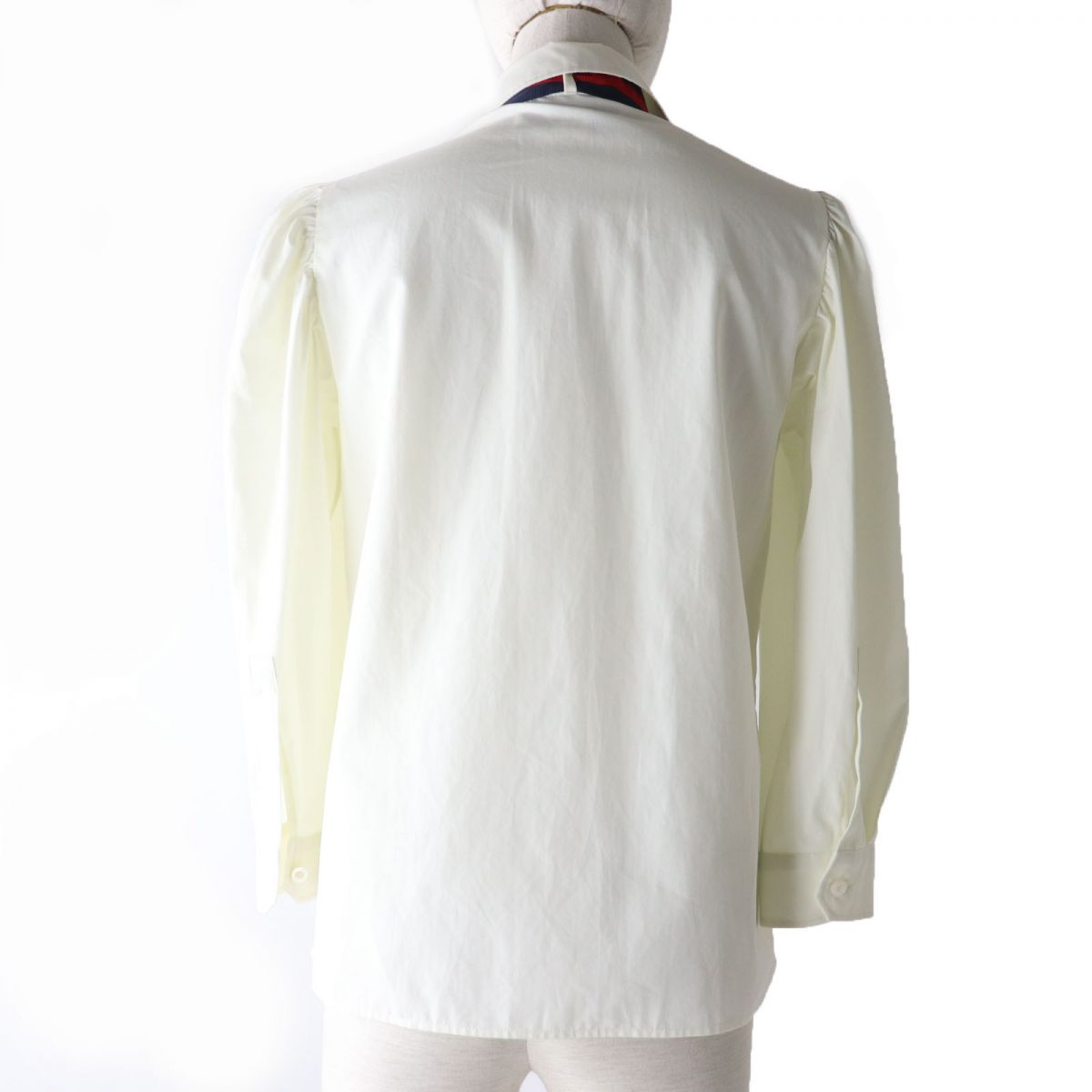 Luxury Gucci Trending 2025 453346 Ribbon Tie Shirt Ivory 38