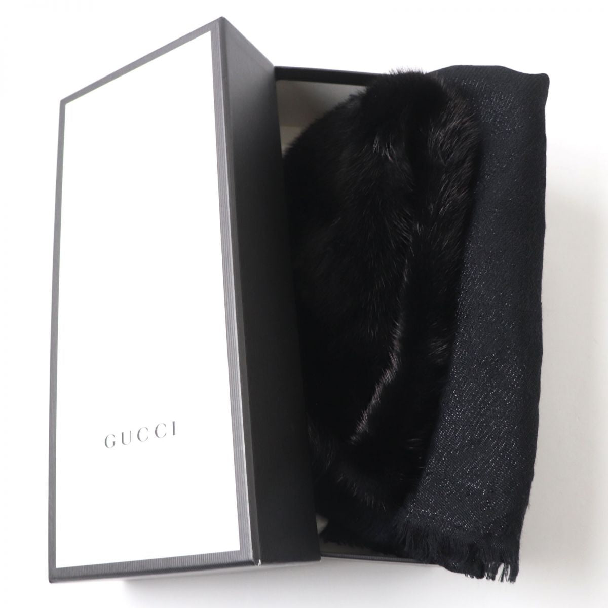 Luxury Gucci Trending 2025 GGPattern Mink Silk Blend Stole Scarf