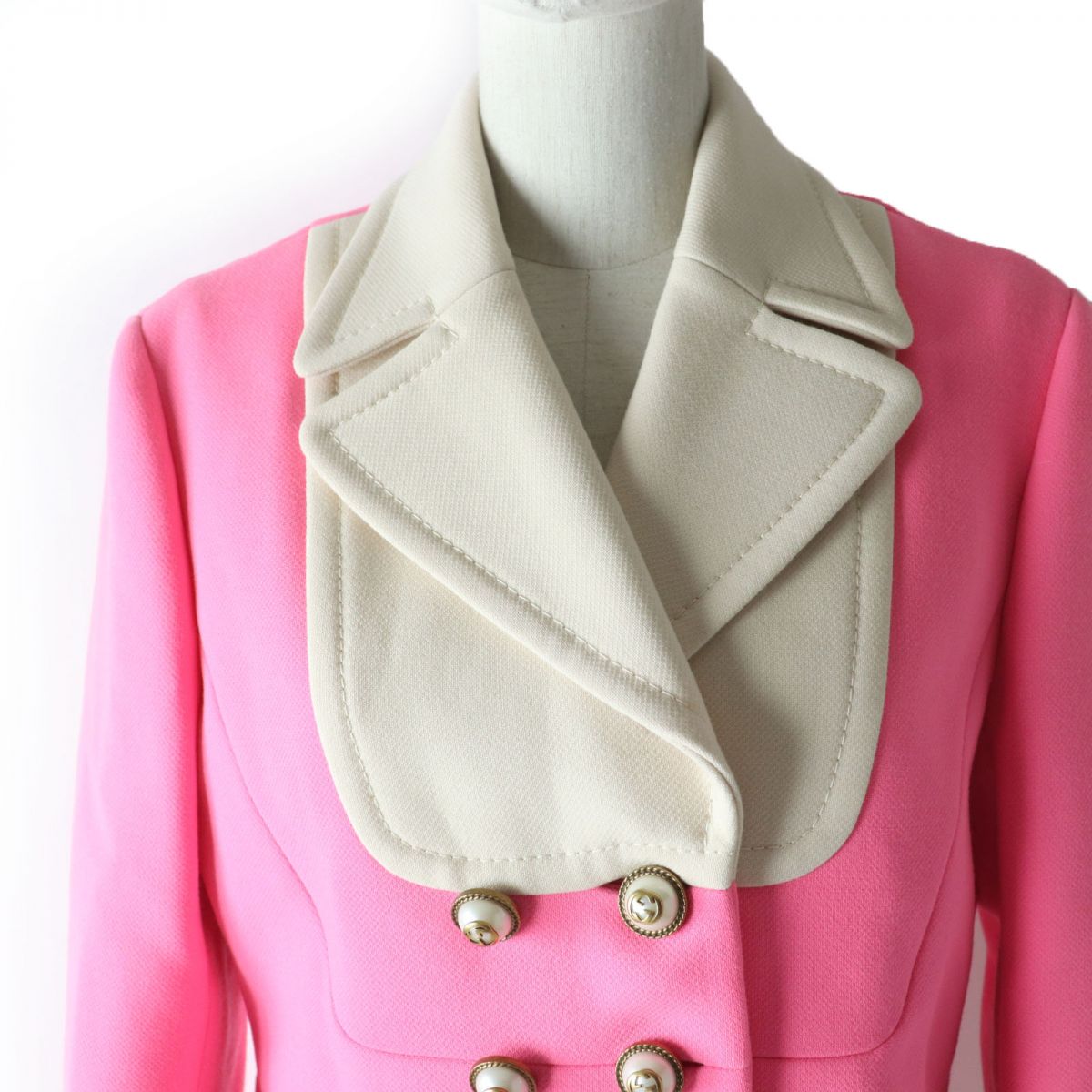 Luxury Gucci Trending 2025 Wool Jacket 438819 Neon Pink Ivory