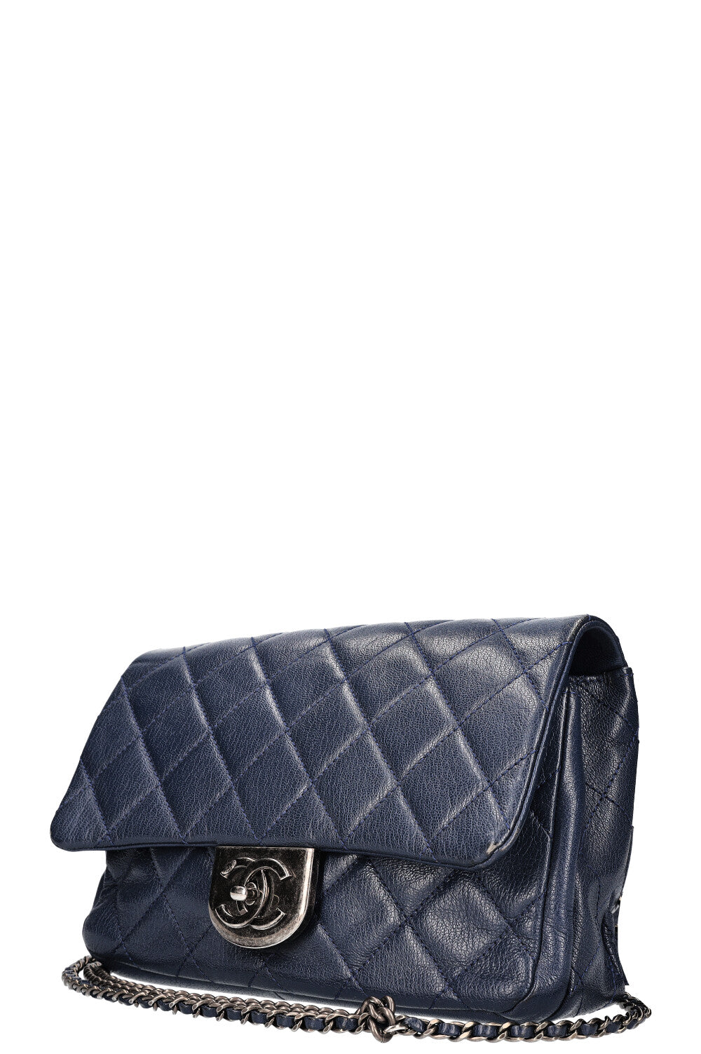CHANEL Double Carry Chain Waist Bag Blue