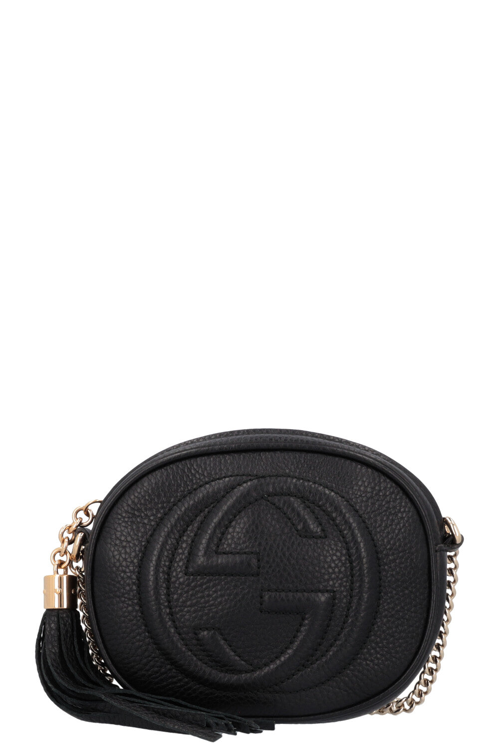 Luxury Gucci Trending 2025 Disco Round Tassel Crossbody Bag Black