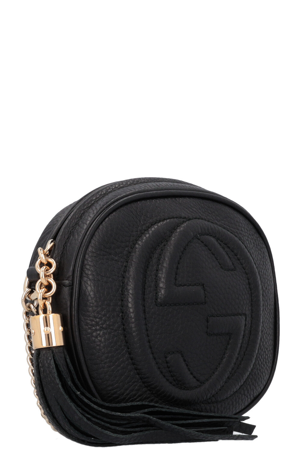 Luxury Gucci Trending 2025 Disco Round Tassel Crossbody Bag Black