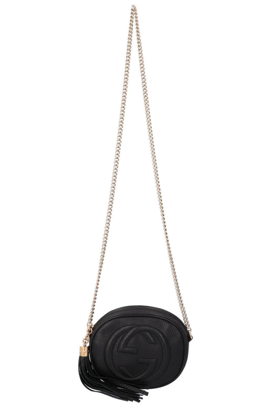 Luxury Gucci Trending 2025 Disco Round Tassel Crossbody Bag Black