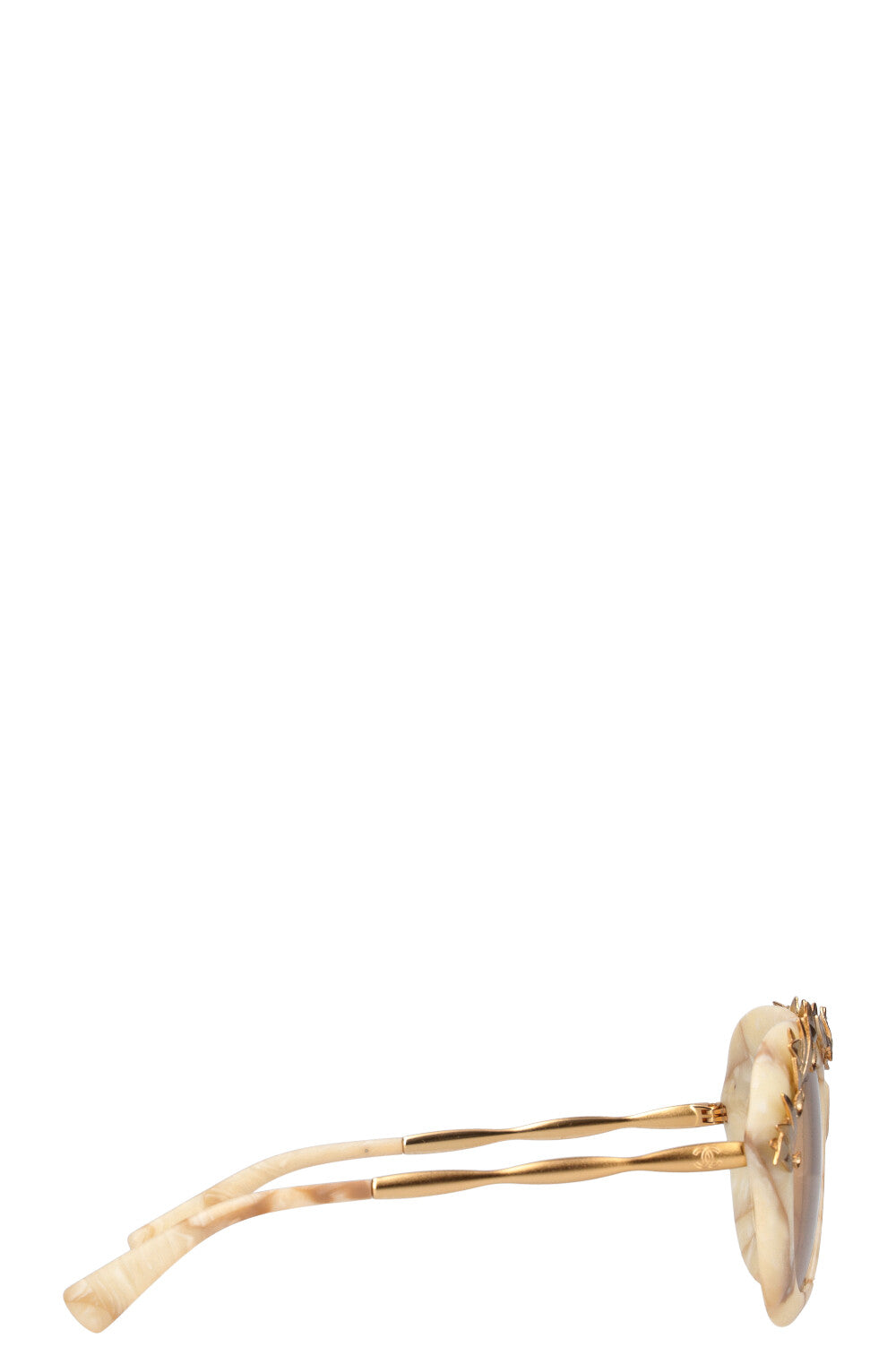 CHANEL Sunglasses White Gold