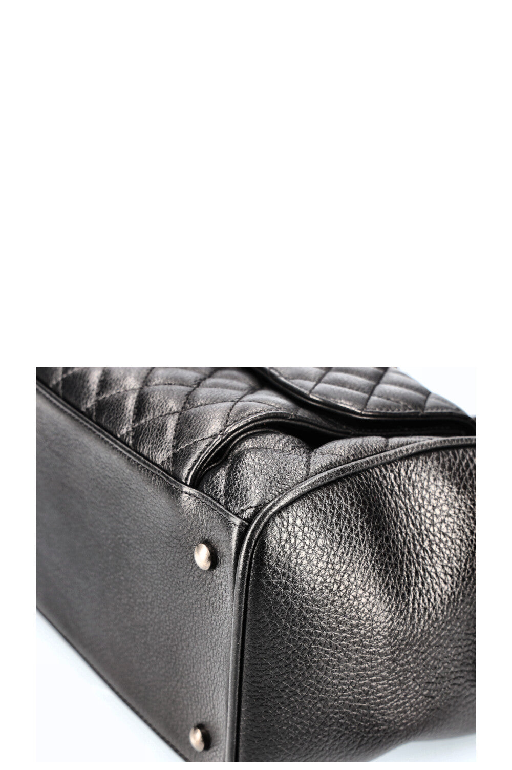 CHANEL Casual Pocket Bowling Bag Quilted Goatskin Black