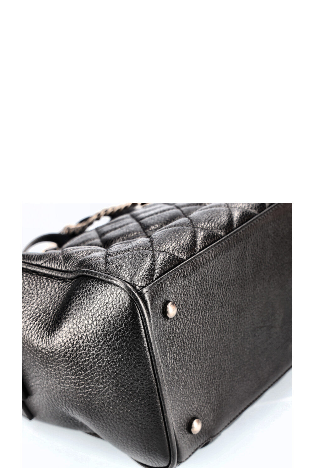 CHANEL Casual Pocket Bowling Bag Quilted Goatskin Black
