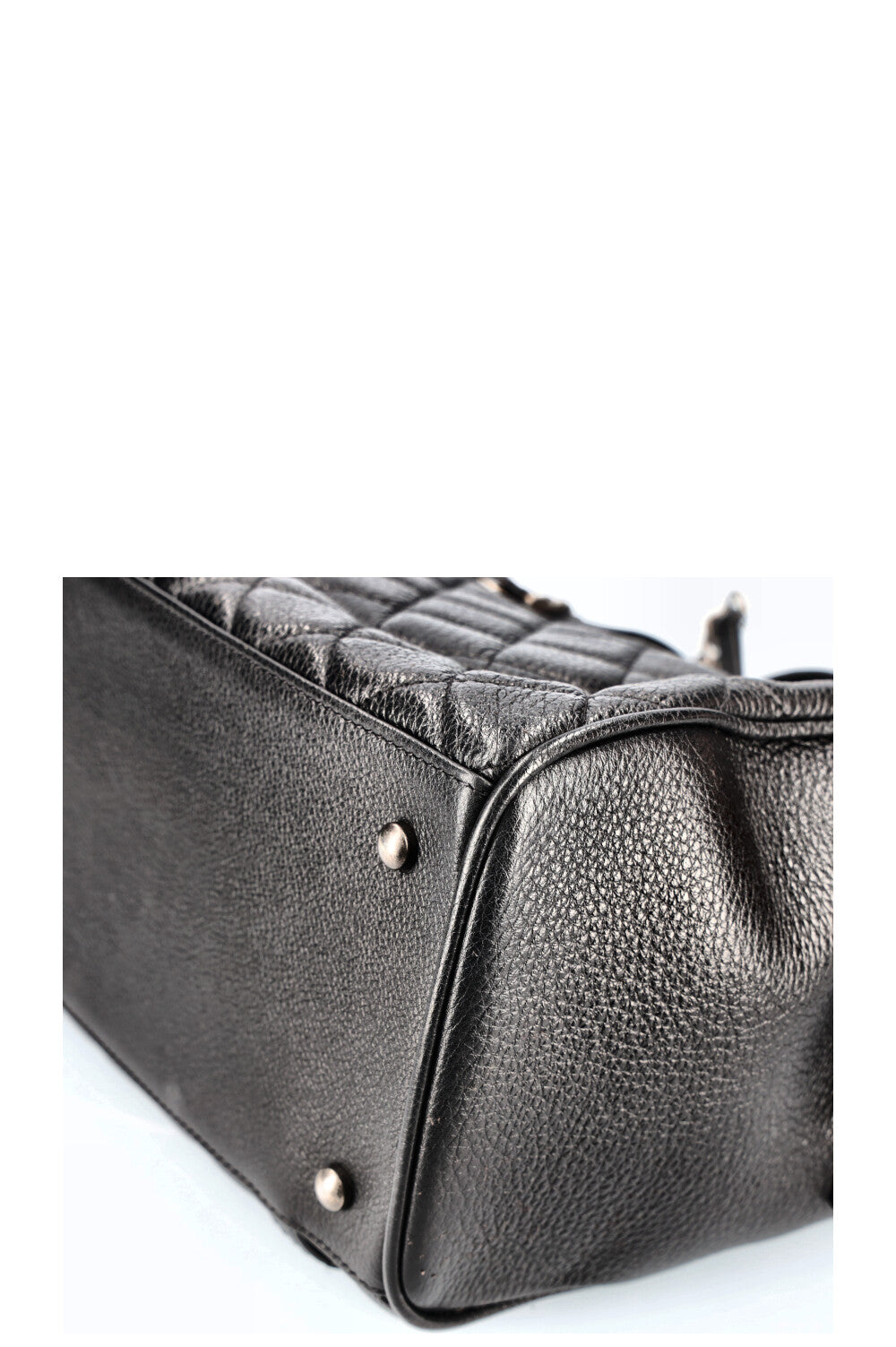 CHANEL Casual Pocket Bowling Bag Quilted Goatskin Black