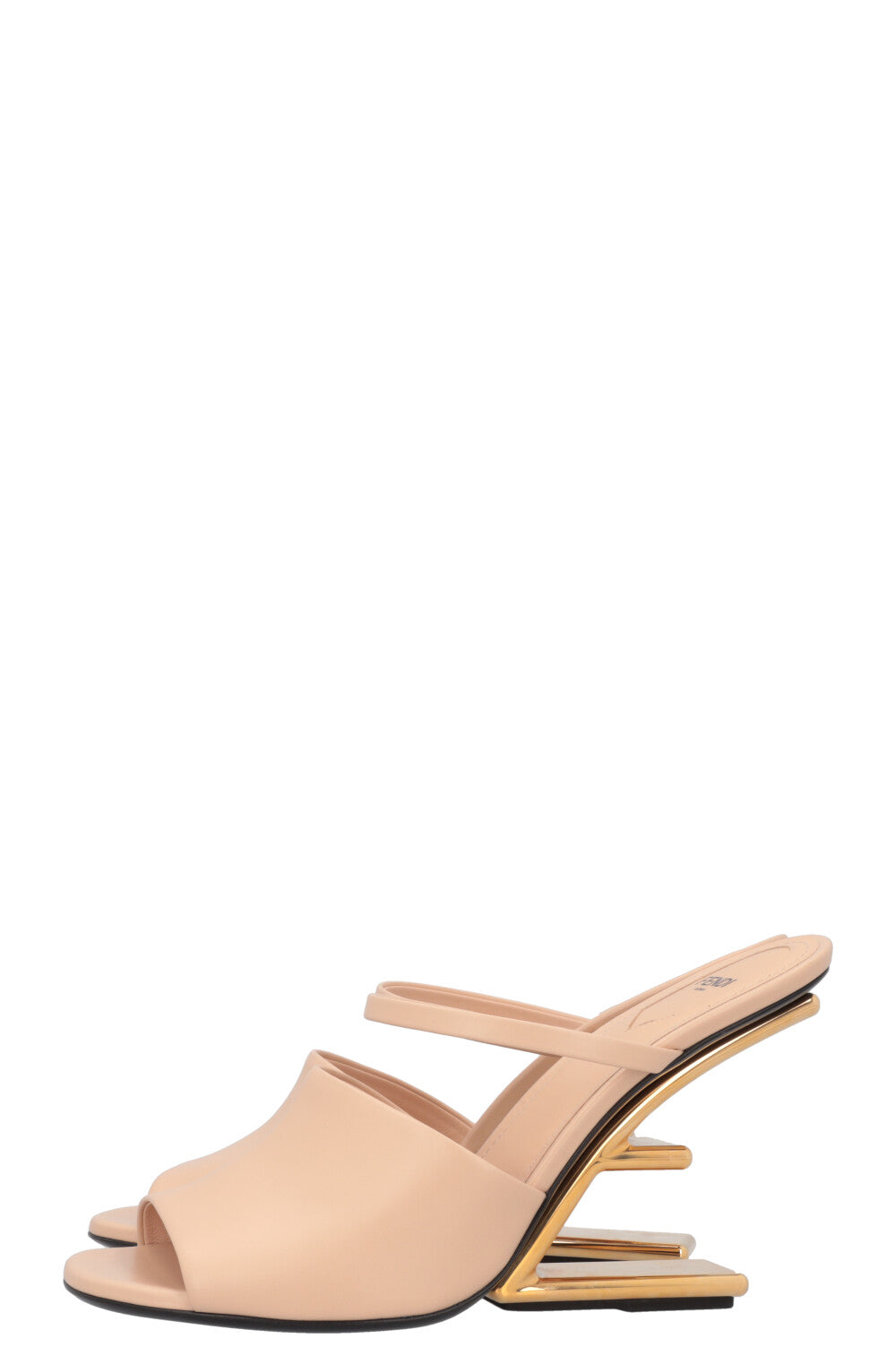 Luxury Fendi First Mules Leather Nude