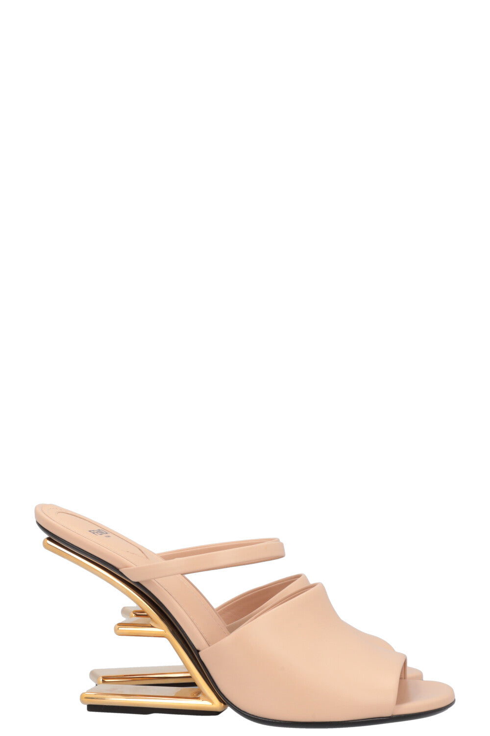 Luxury Fendi First Mules Leather Nude