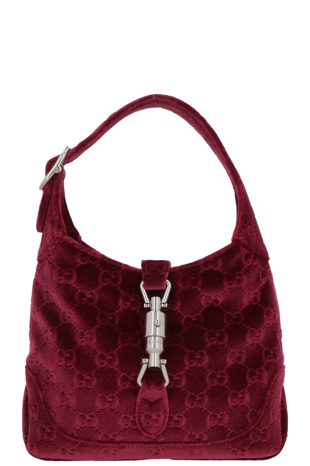 Luxury Gucci Trending 2025 Mini Jackie 1961 Velvet Jacquard Burgundy