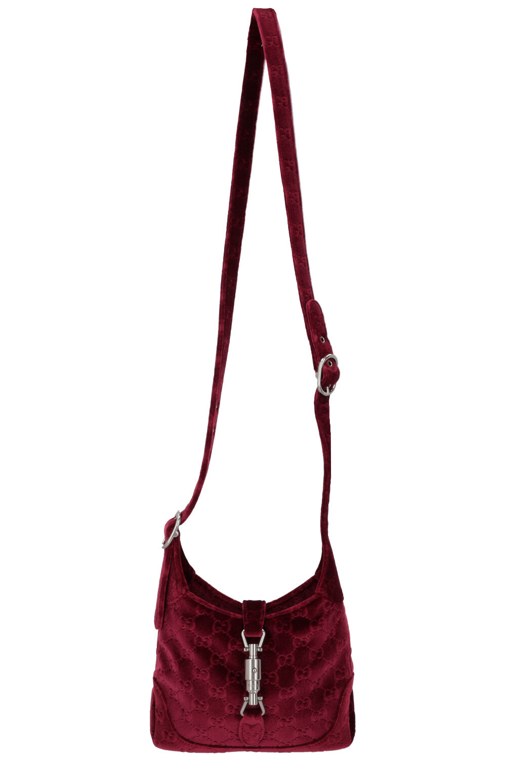 Luxury Gucci Trending 2025 Mini Jackie 1961 Velvet Jacquard Burgundy
