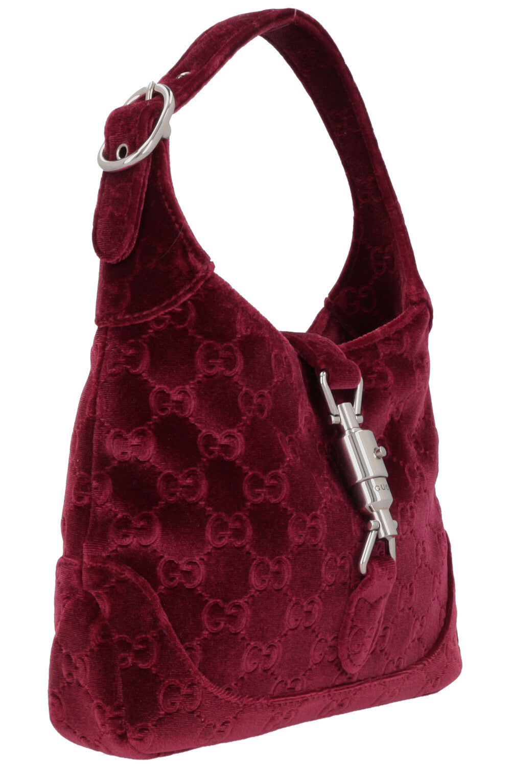Luxury Gucci Trending 2025 Mini Jackie 1961 Velvet Jacquard Burgundy