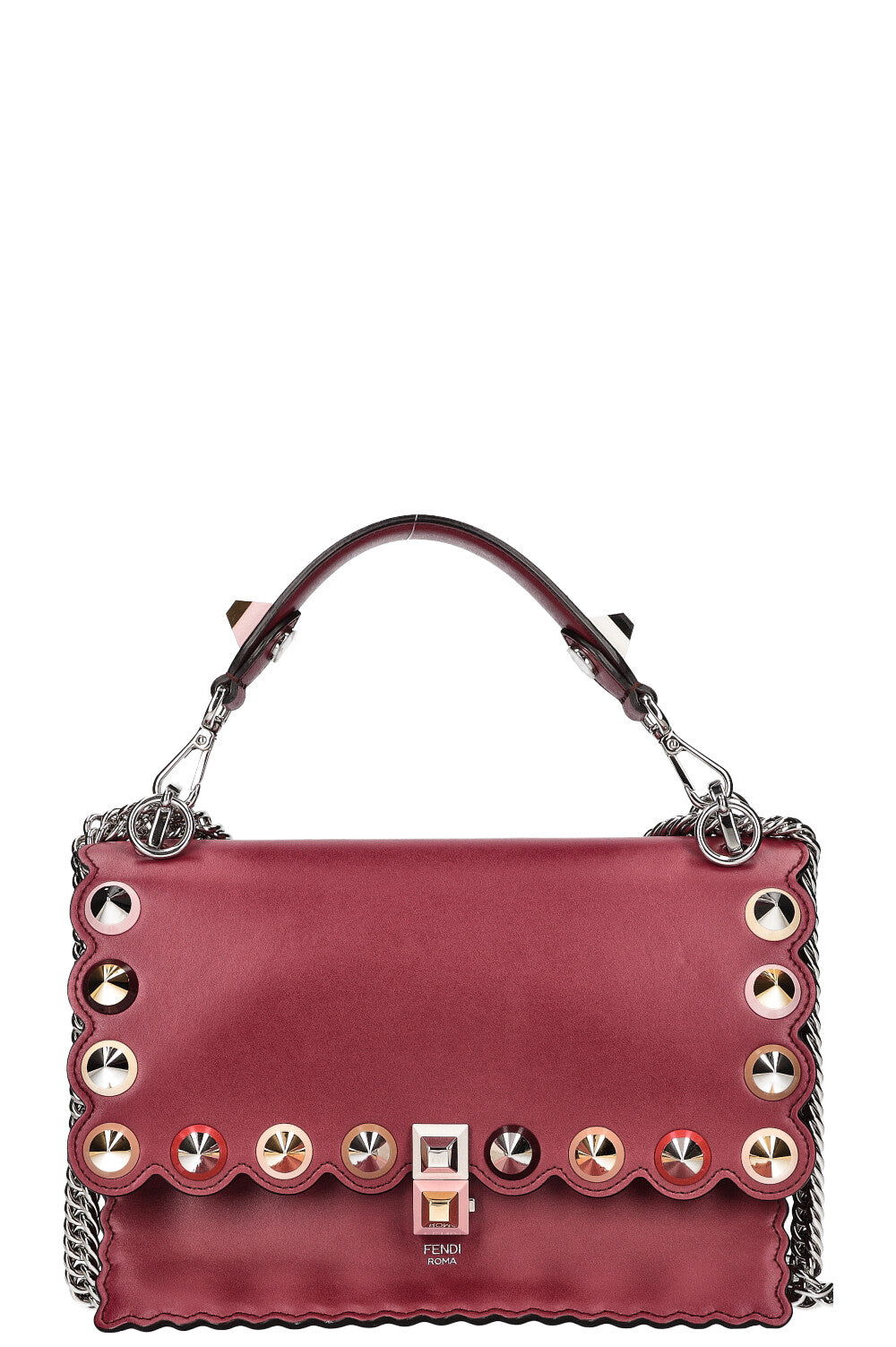 Luxury Fendi Kan I Medium Bag Burgundy