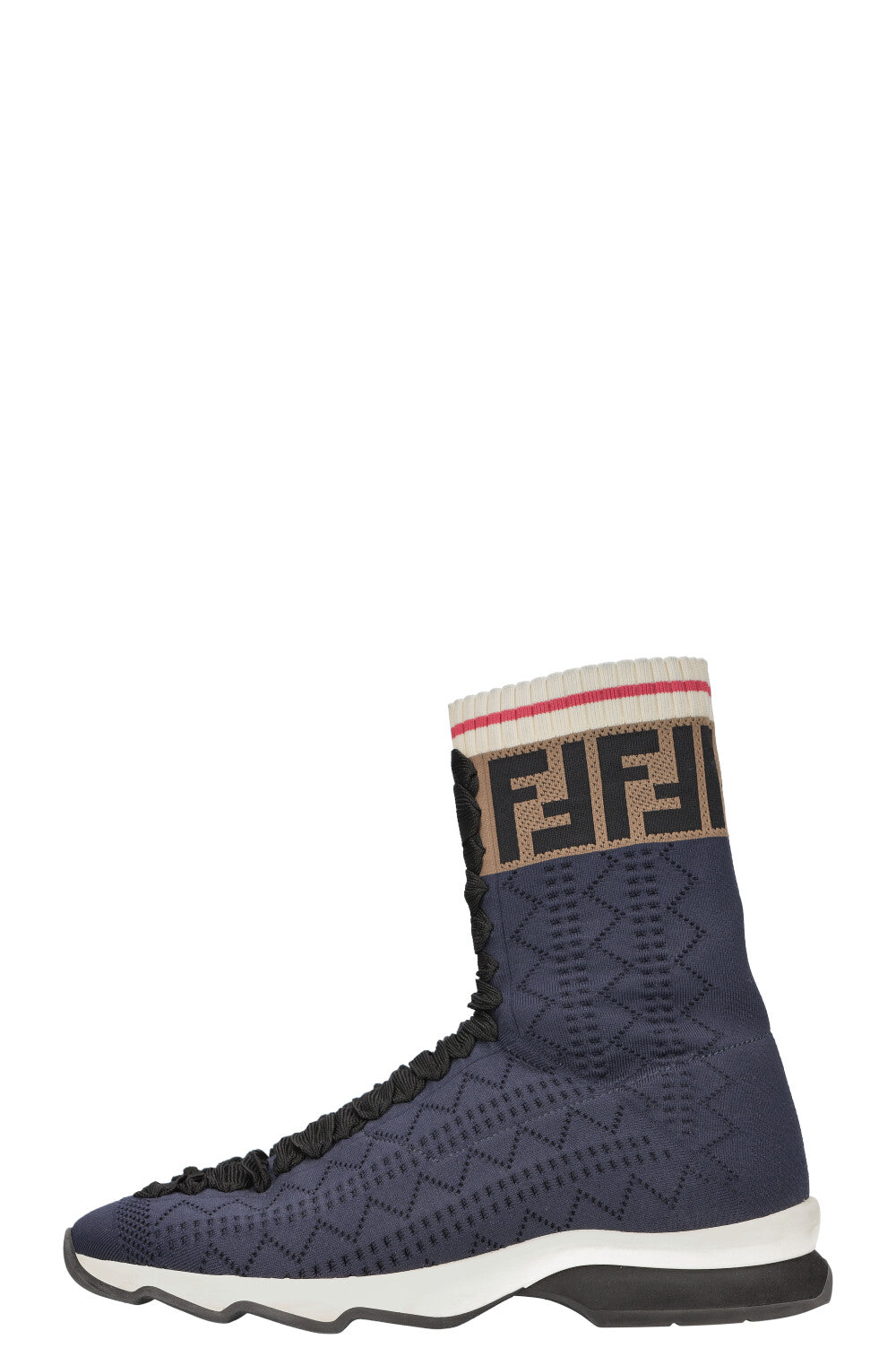 Luxury Fendi Sock Sneakers Logo Blue