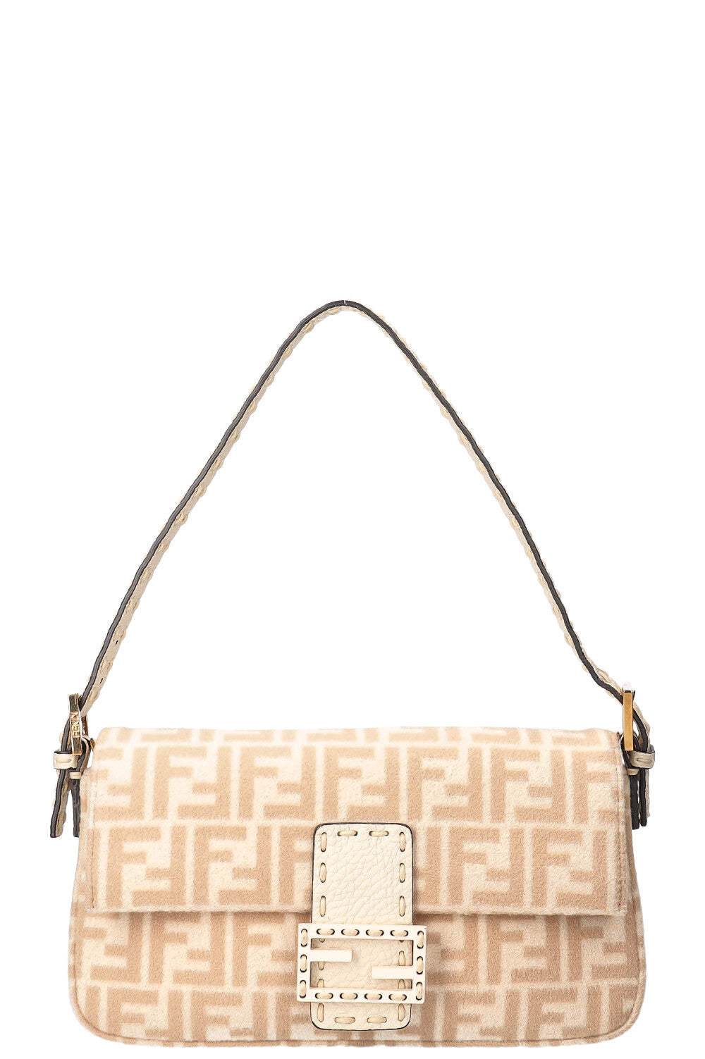 Luxury Fendi Baguette Re-Edition 1997 Wool & Cashmere Beige
