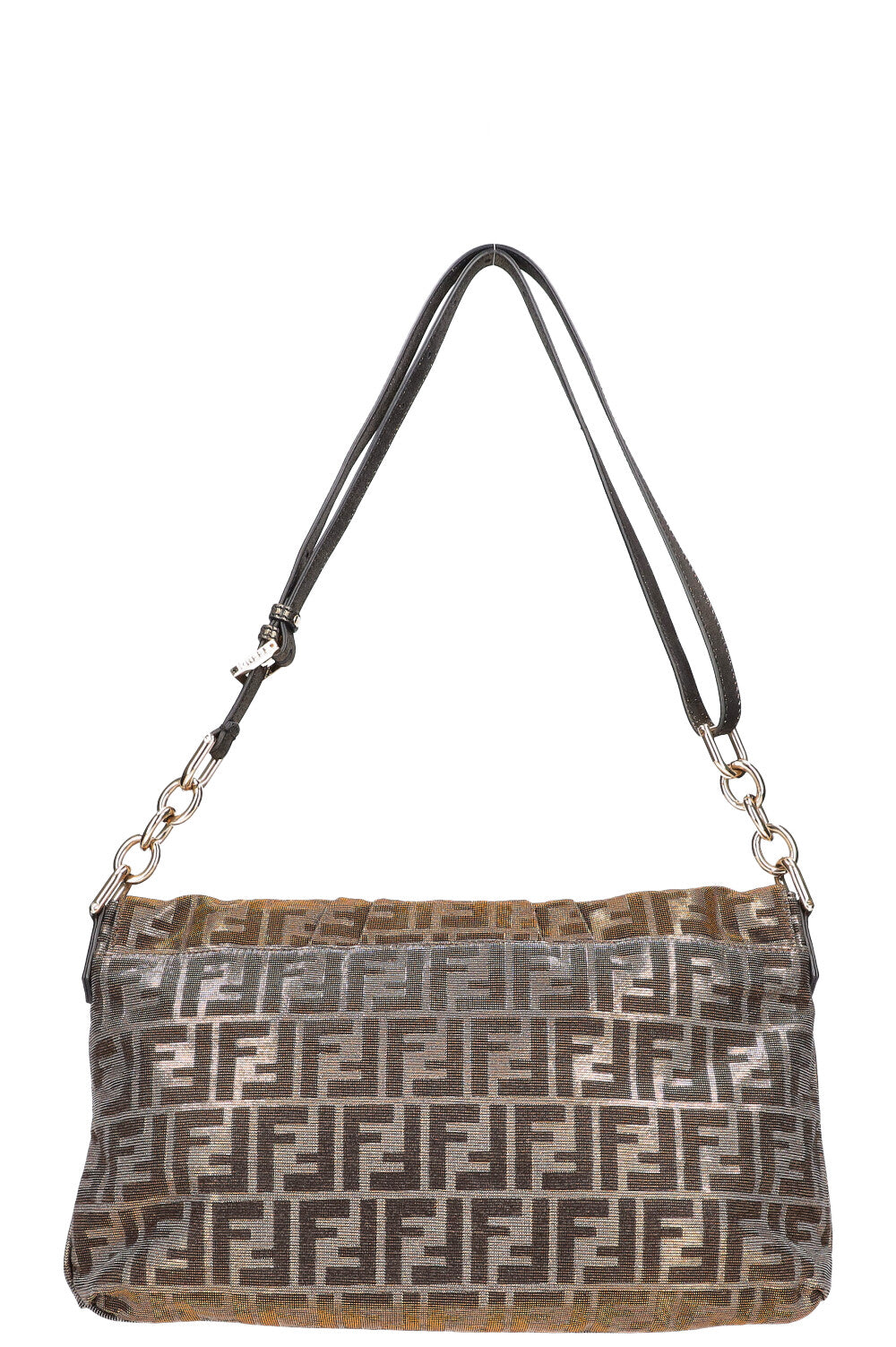Luxury Fendi Glitter Baguette Hobo Bag Large