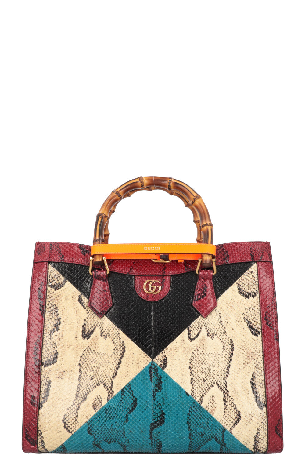 Luxury Gucci Trending 2025 Diana Medium Bag Python Ivory Bordeaux