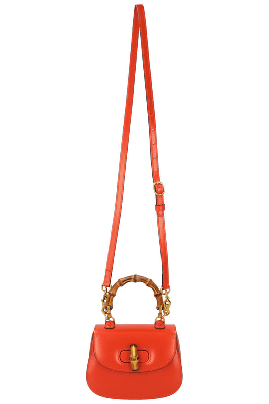 Luxury Gucci Trending 2025 1947 Mini Bamboo Crossbody Bag Orange