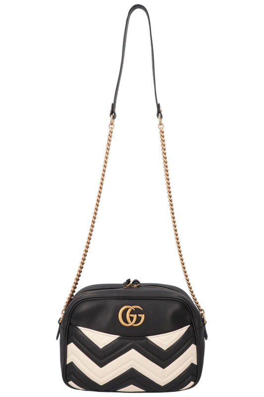 Luxury Gucci Trending 2025 Marmont Crossbody Bag Black White