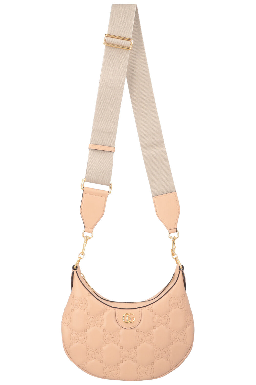 Luxury Gucci Trending 2025 Half Moon Metelassé Bag Powder Rose
