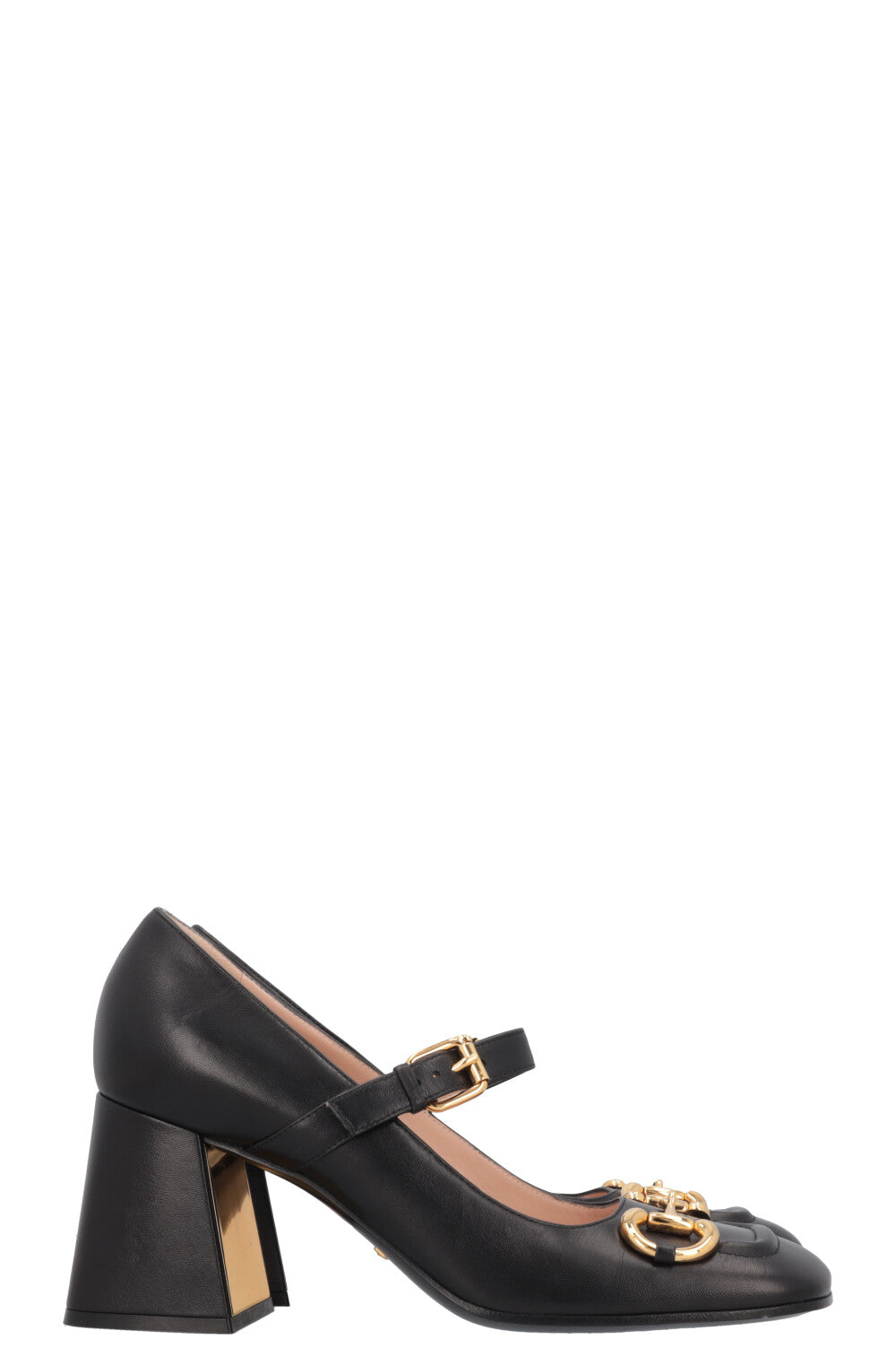 Luxury Gucci Trending 2025 Horsebit Mary Jane Heels Black