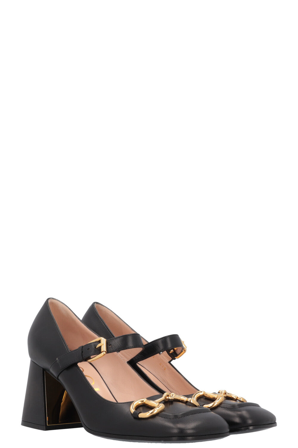 Luxury Gucci Trending 2025 Horsebit Mary Jane Heels Black