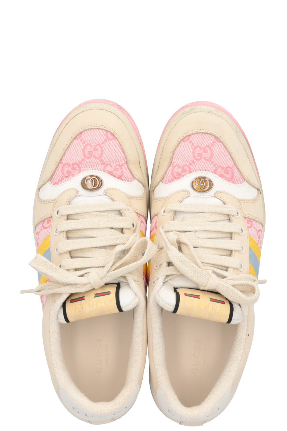 Luxury Gucci Trending 2025 GG Screener Sneakers Pink Ivory