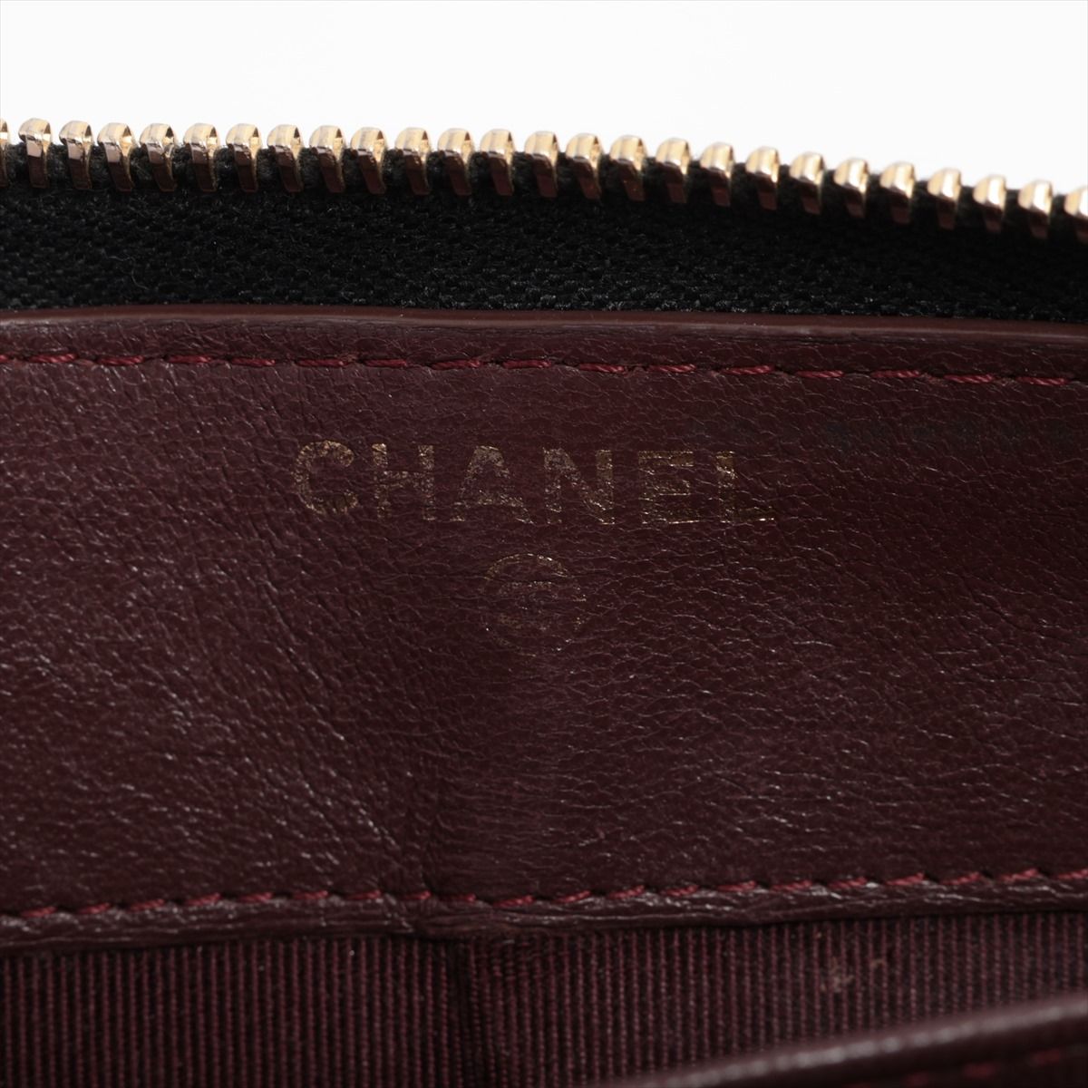 Chanel Lambskin Zip Long Wallet in Black