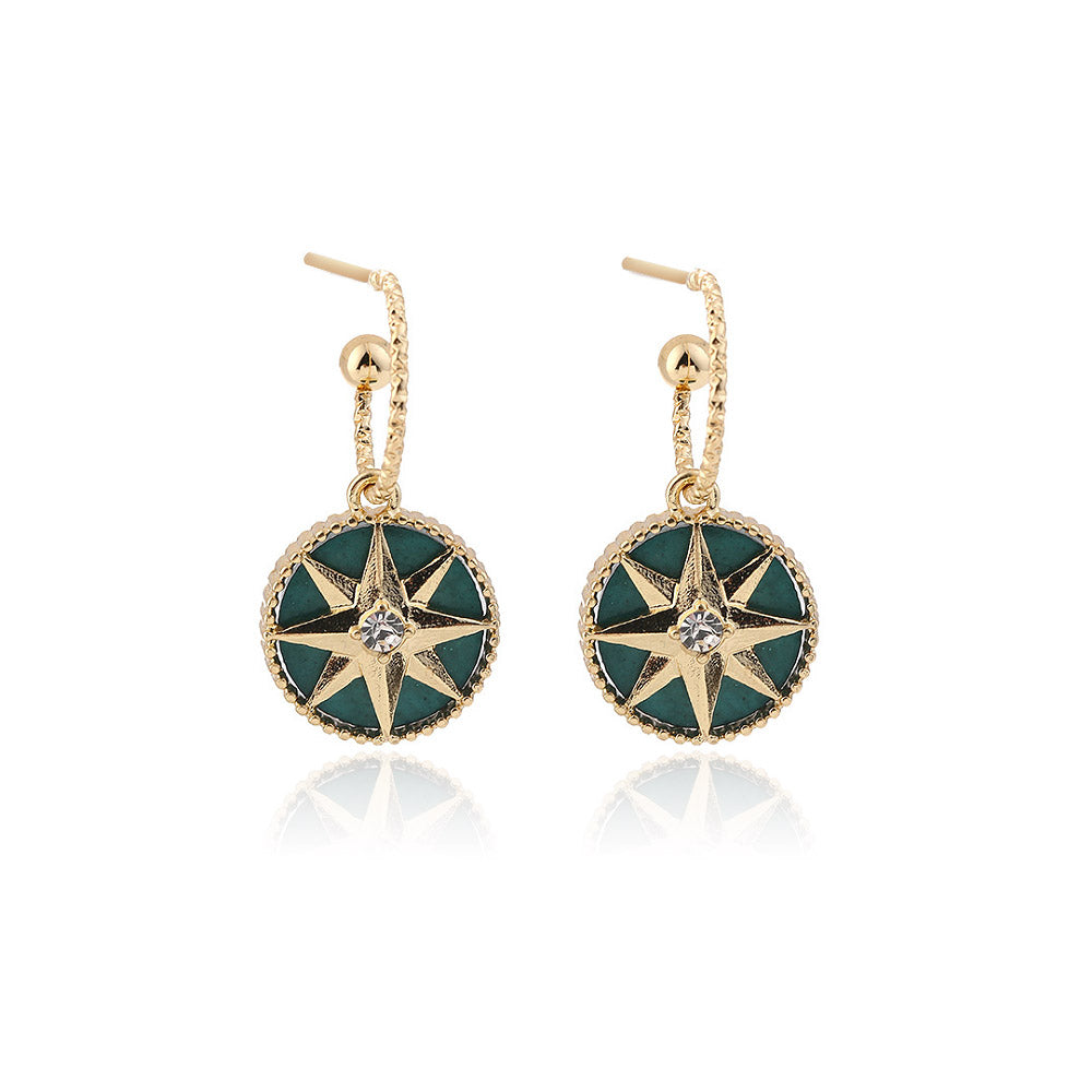 Luxury DiorLUCKY STAR GOLD MALACHITE EARRINGS