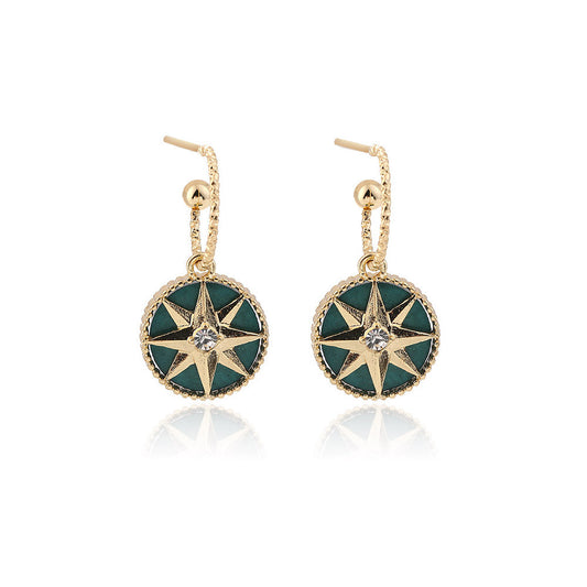 Luxury DiorLUCKY STAR GOLD MALACHITE EARRINGS