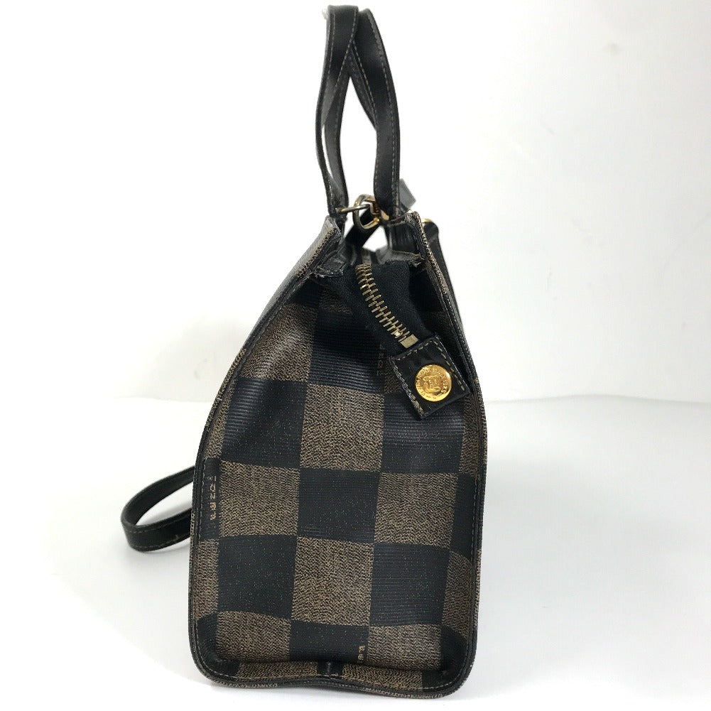 Luxury FendiCanvas Pecan Block Handbag - '10s