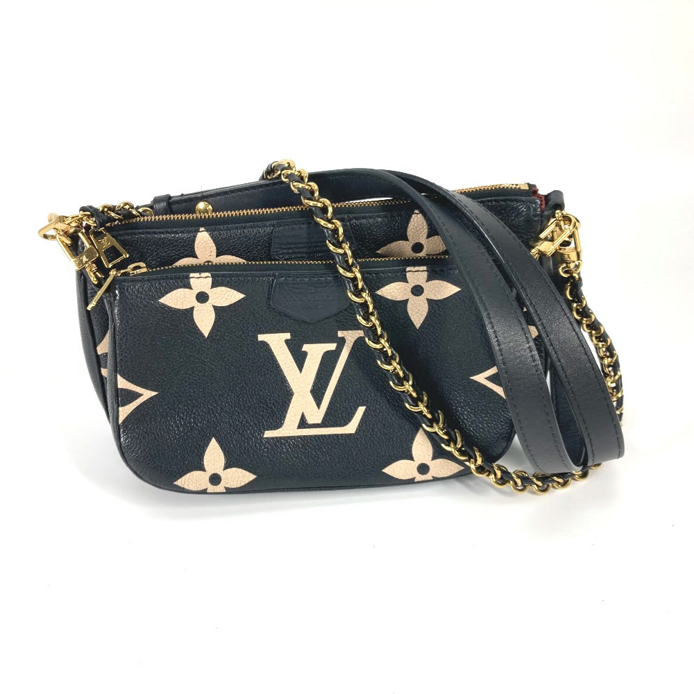 LOUIS VUITTON Shoulder Bag M45777 Monogram Ann Platt Leather black Monogram Empreinte Bicolor Multi Pochette Accessoires Women