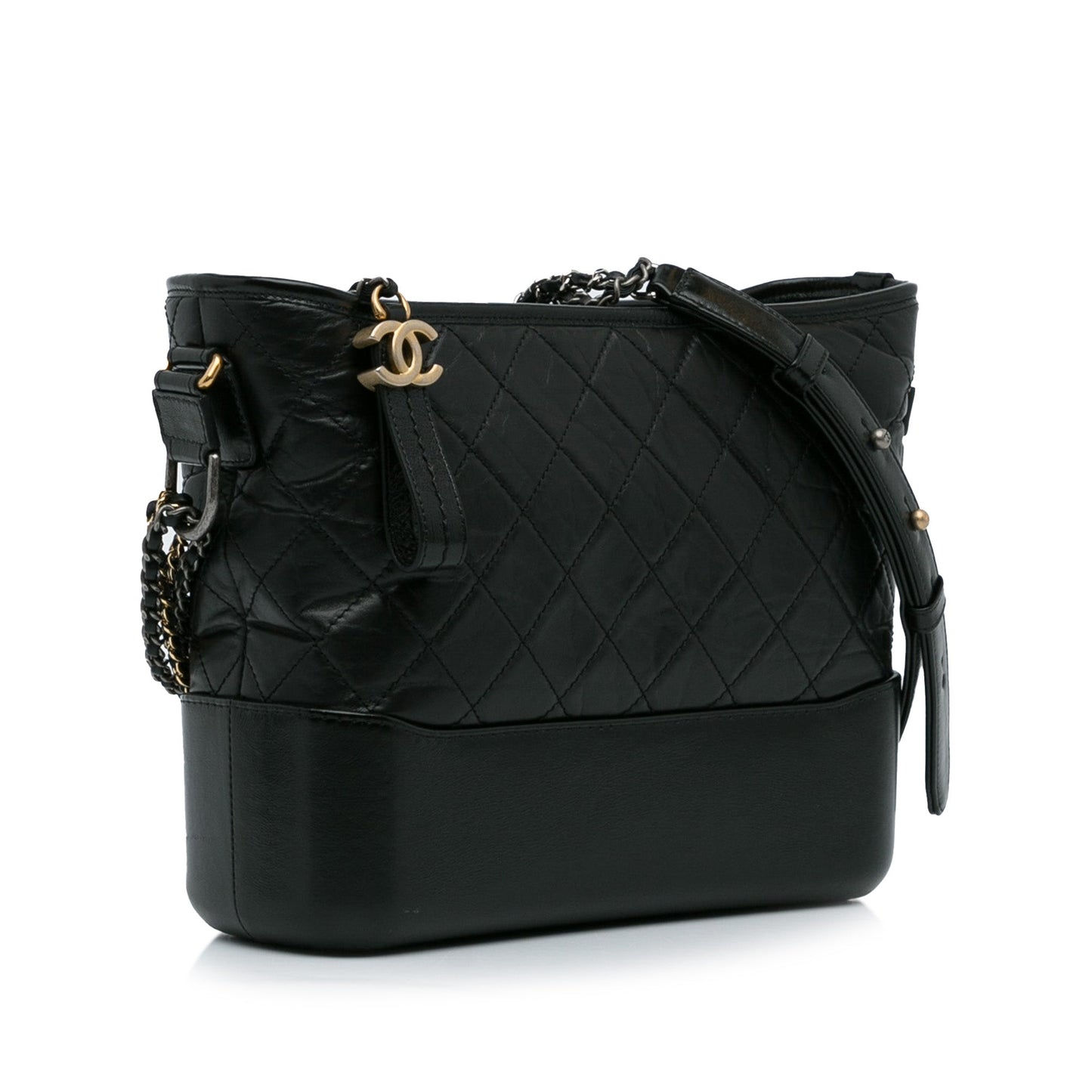 Luxury Chanel Gabrielle Medium Black Lambskin Gold