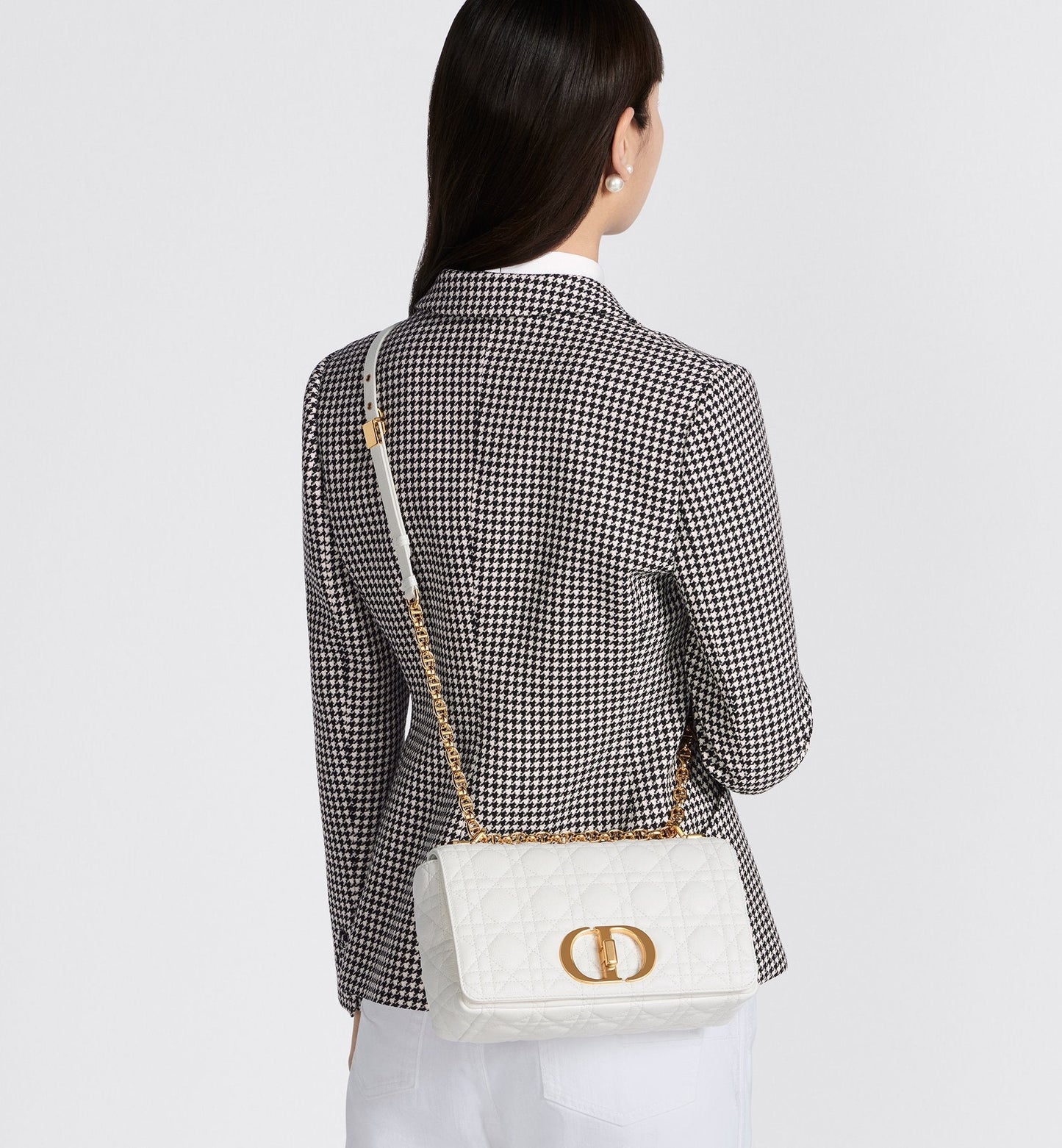 Medium Luxury Dior Caro Bag Ivory Cannage Supple Calfskin And Lambskin