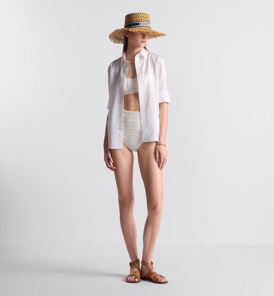 Luxury Dioriviera Swimsuit Top White Technical Fabric