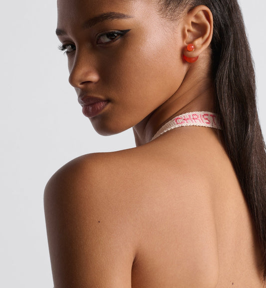 Luxury Dioriviera Luxury Dior Tribales Earrings Gold Finish Metal And Coral Resin Pearls
